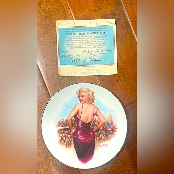 FOR OUR BOYS IN KOREA 1954 Plate The Magic of Marilyn Monroe Collectable Plate - Picture 2 of 5